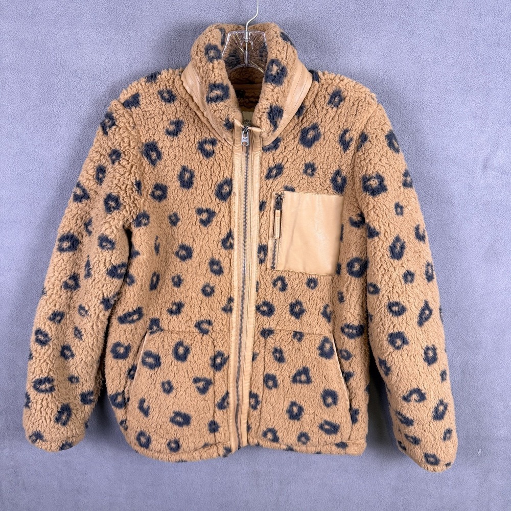 Abercrombie & Fitch Women's Jacket Small Fleece Soft Collection Faux Fur Cheetah
